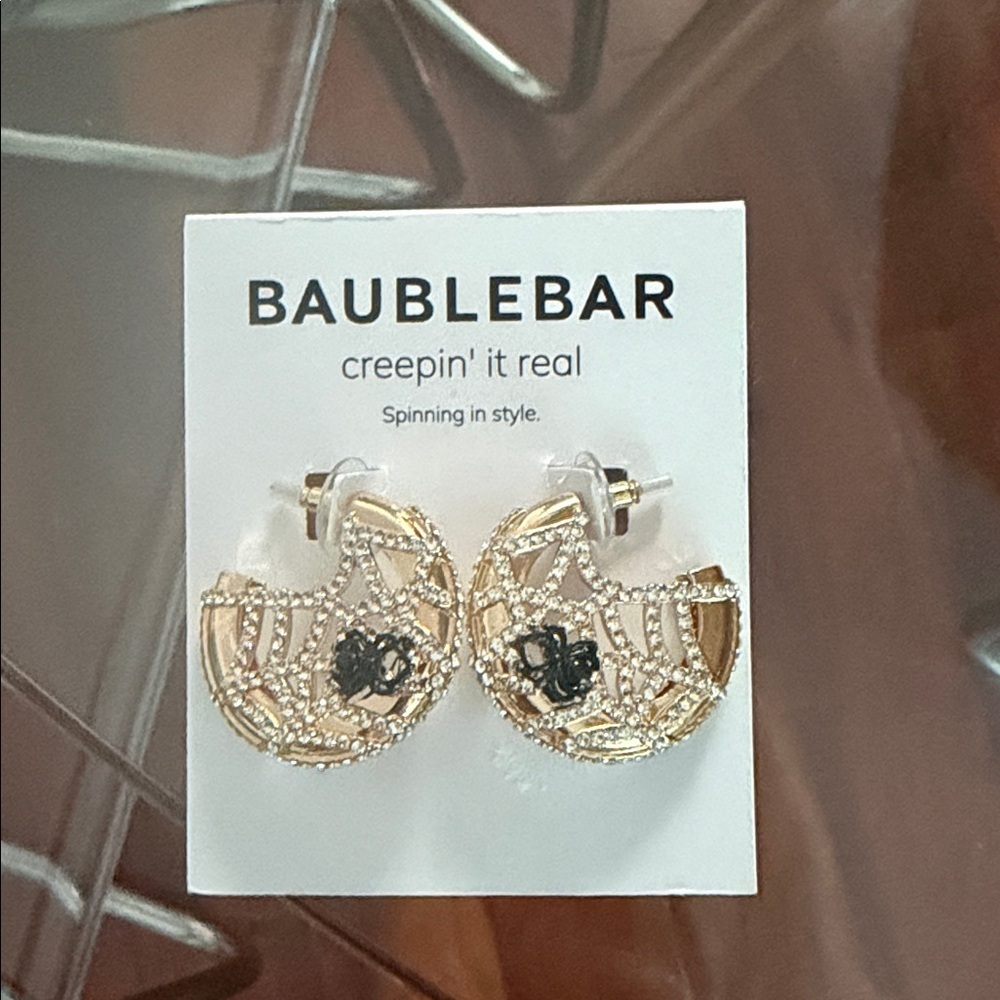 BaubleBar Gold and Black Statement Earrings